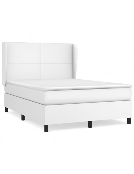 Giroletto a Molle con Materasso Bianco 140x200 cm in Similpelle
