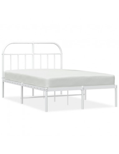 Giroletto con Testiera in Metallo Bianco 120x200 cm