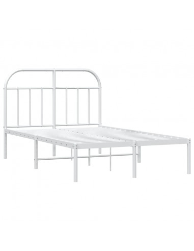 Giroletto con Testiera in Metallo Bianco 120x200 cm