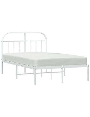 Giroletto con Testiera in Metallo Bianco 120x200 cm