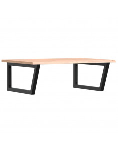 Ripiano a Parete per Lavabo in Acciaio e Massello di Rovere 2