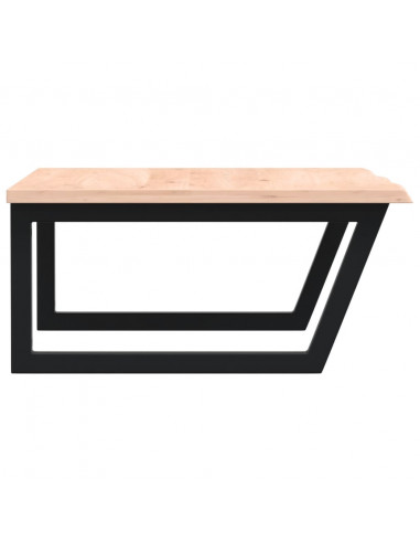 Ripiano a Parete per Lavabo in Acciaio e Massello di Rovere