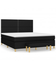 Giroletto a Molle con Materasso Nero 160x200 cm in Tessuto 2