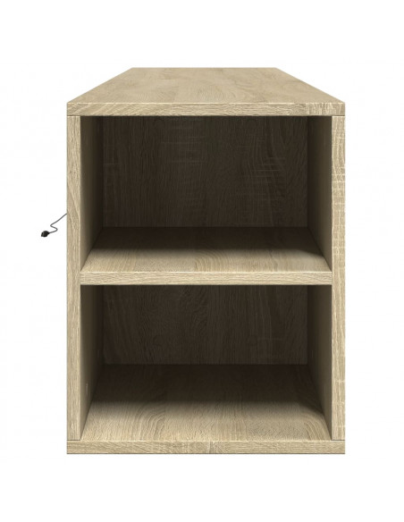 Mobile TV a Parete con LED Rovere Sonoma 180x31x39,5 cm