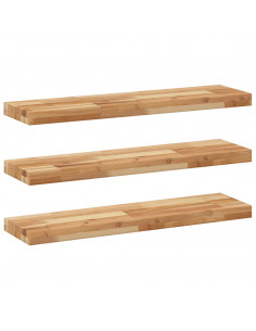 Mensole da Parete 3 pz 80x20x4 cm Legno Acacia Rifinito a Olio 2