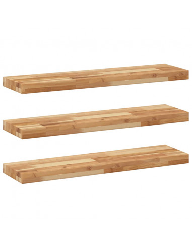 Mensole da Parete 3 pz 80x20x4 cm Legno Acacia Rifinito a Olio