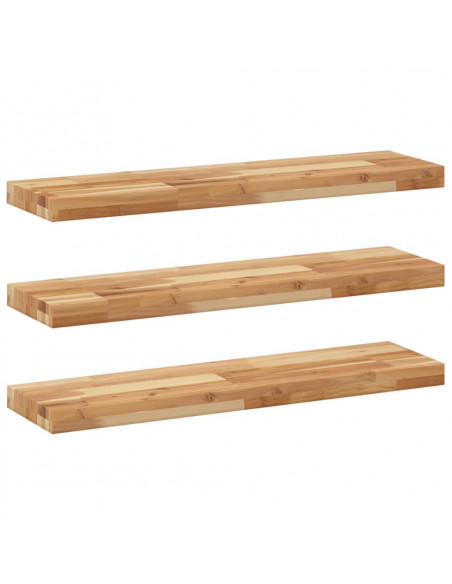 Mensole da Parete 3 pz 80x20x4 cm Legno Acacia Rifinito a Olio