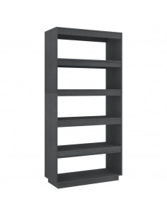 Libreria/Divisorio Grigio 80x35x167 cm in Massello di Pino 2