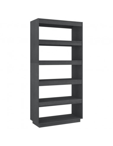 Libreria/Divisorio Grigio 80x35x167 cm in Massello di Pino