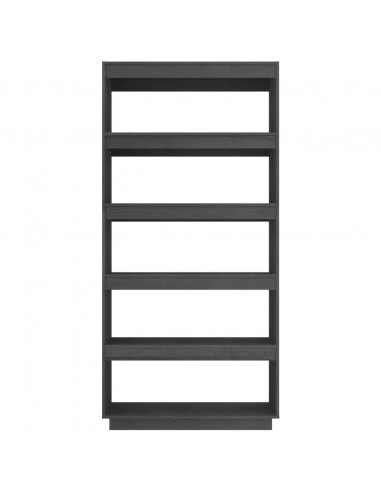 Libreria/Divisorio Grigio 80x35x167 cm in Massello di Pino