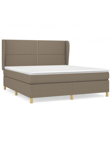 Giroletto a Molle con Materasso Tortora 180x200 cm in Tessuto