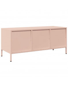 Mobile TV Rosa 101,5x39x43,5 cm in Acciaio Laminato a Freddo 2