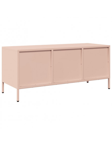 Mobile TV Rosa 101,5x39x43,5 cm in Acciaio Laminato a Freddo
