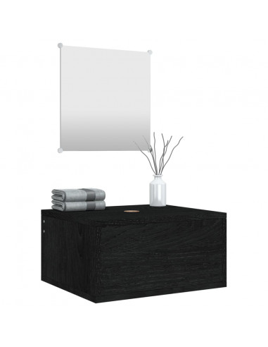 Set Mobili da Bagno 2 pz Nero in Legno Multistrato