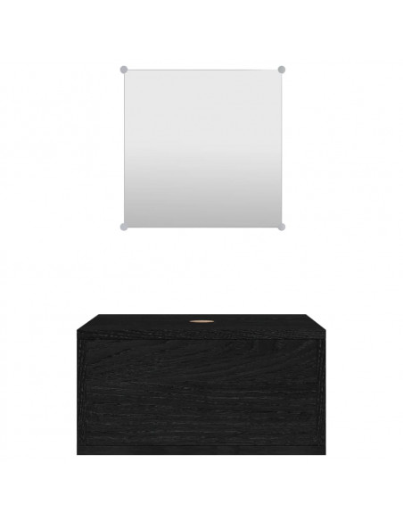 Set Mobili da Bagno 2 pz Nero in Legno Multistrato