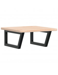 Ripiano a Parete per Lavabo in Acciaio e Massello di Rovere 2