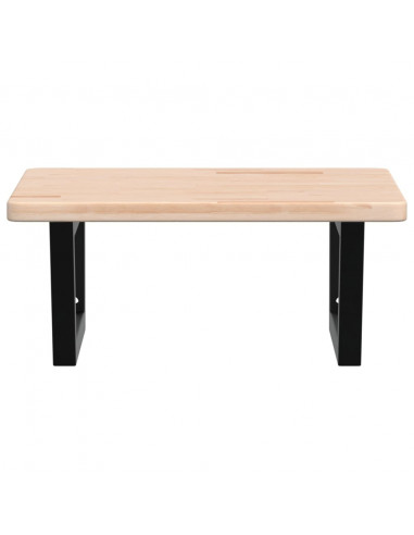 Ripiano a Parete per Lavabo in Acciaio e Massello di Rovere