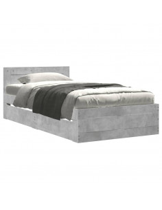 Giroletto Testiera Grigio Cemento 90x200 cm Legno Multistrato 2