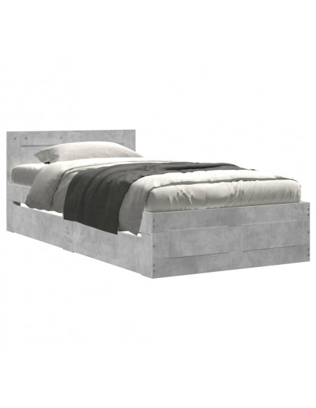 Giroletto Testiera Grigio Cemento 90x200 cm Legno Multistrato