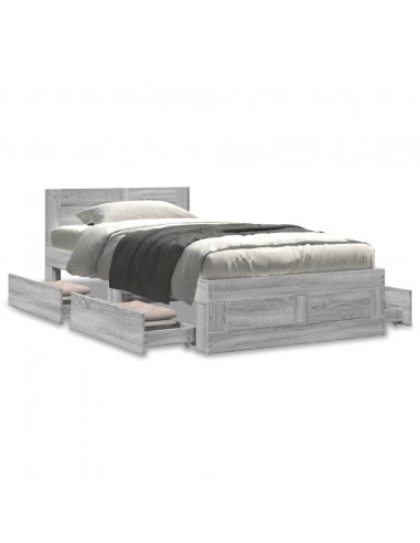 Giroletto Testiera Grigio Cemento 90x200 cm Legno Multistrato