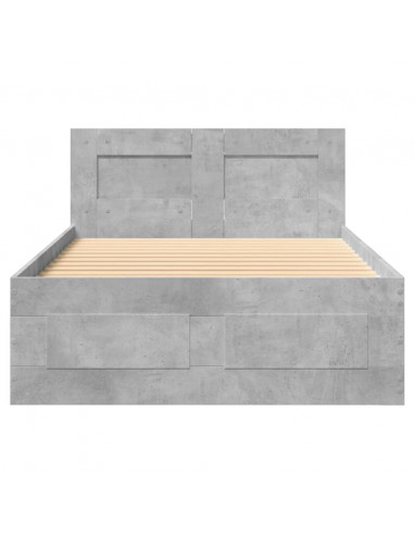 Giroletto Testiera Grigio Cemento 90x200 cm Legno Multistrato
