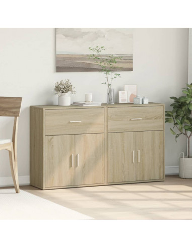 Credenze 2 pz Rovere Sonoma 60x31x70 cm in Legno Multistrato