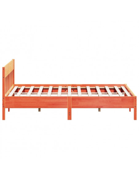 Giroletto con Testiera Marrone Cera 180x200 cm Massello Pino