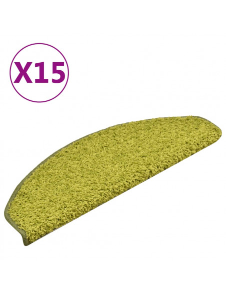 Tappetini per Scale 15 pz Verdi 65x21x4 cm