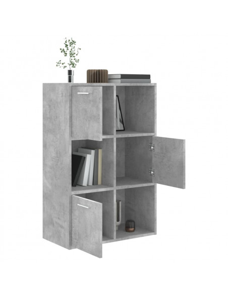 Armadietto Grigio Cemento 60x29,5x90 cm in Legno Multistrato