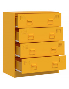 Credenza Giallo Senape 67x39x83 cm in Acciaio 2