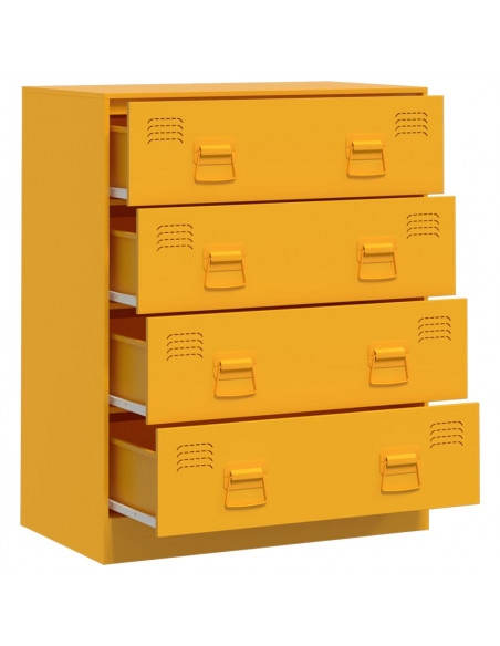 Credenza Giallo Senape 67x39x83 cm in Acciaio