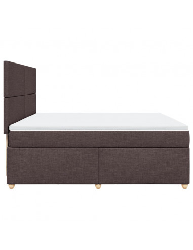 Giroletto a Molle con Materasso Marrone Scuro 180x200cm Tessuto