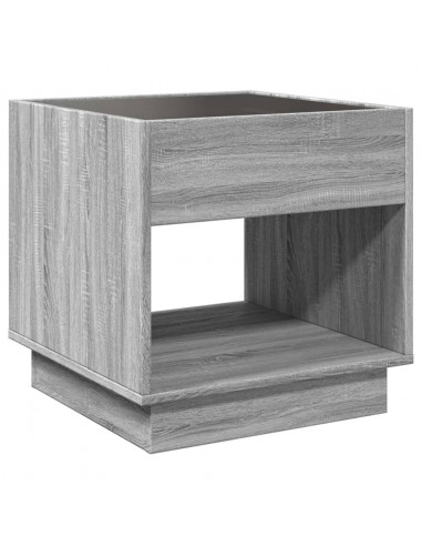 Tavolino da Salotto con LED Infinity Rovere Sonoma 50x50x50 cm