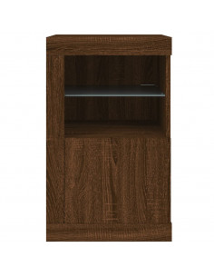 Armadietto con Luci LED Rovere Marrone in Legno Multistrato 2