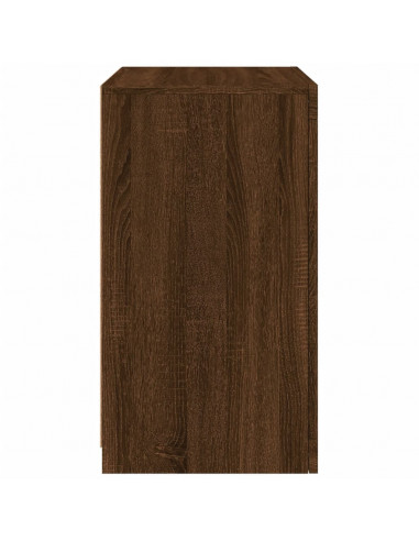 Armadietto con Luci LED Rovere Marrone in Legno Multistrato