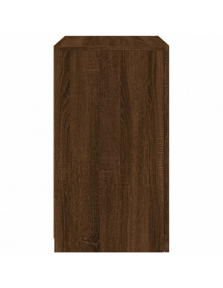 Armadietto con Luci LED Rovere Marrone in Legno Multistrato