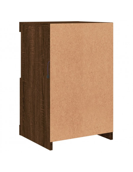 Armadietto con Luci LED Rovere Marrone in Legno Multistrato