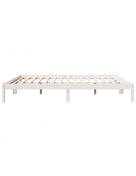 Letto Extra Lungo senza Materasso Bianco 180x210 cm in Pino