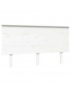 Testiera per Letto Bianca 144x6x82,5cm Legno Massello di Pino 2