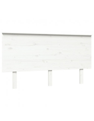 Testiera per Letto Bianca 144x6x82,5cm Legno Massello di Pino