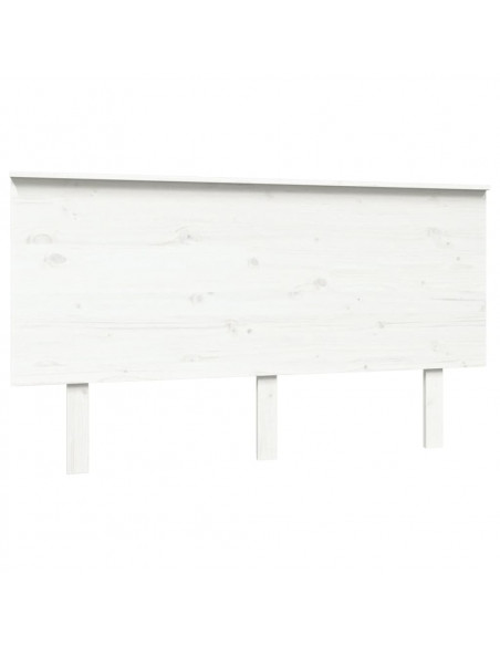 Testiera per Letto Bianca 144x6x82,5cm Legno Massello di Pino