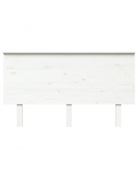 Testiera per Letto Bianca 144x6x82,5cm Legno Massello di Pino