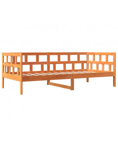 Dormeuse Marrone Cera 90x200 cm in Legno Massello di Pino