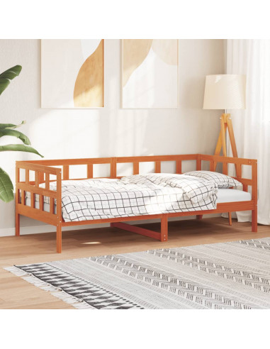 Dormeuse Marrone Cera 90x200 cm in Legno Massello di Pino