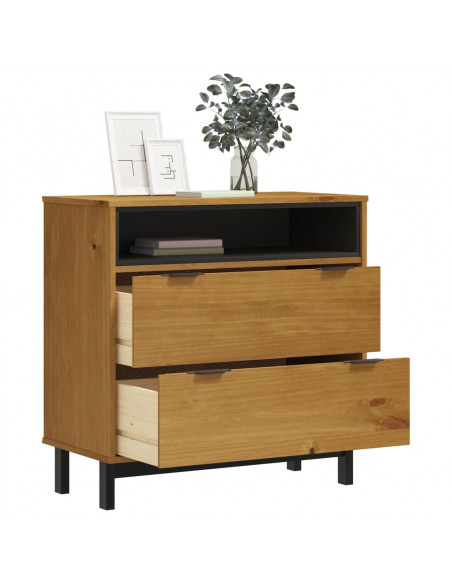 Cassettiera FLAM 80x40x80 cm in Legno Massello di Pino