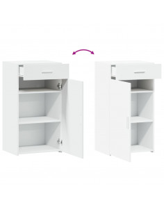 Credenza Bianca 50x42,5x93 cm in Legno Multistrato 2