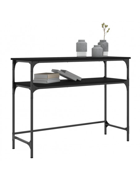 Tavolino Consolle Nero 100x35,5x75 cm in Legno Multistrato