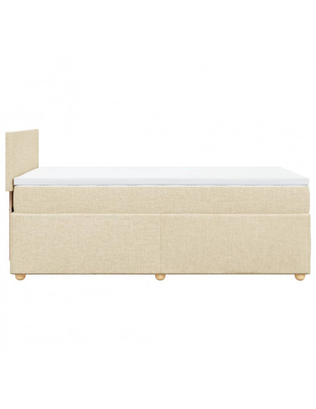 Giroletto a Molle con Materasso Crema 100x200 cm in Tessuto