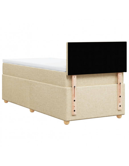 Giroletto a Molle con Materasso Crema 100x200 cm in Tessuto