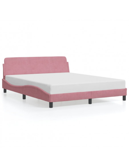 Giroletto con Testiera Rosa 160x200 cm in Velluto